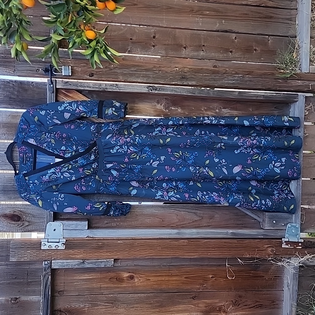 New Banana Republic Botanical Floral Dark Teal Maxi Dress, Nwt, Size 2